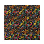 Embroidery Rooster Pattern Print Silk Bandana