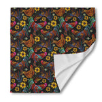 Embroidery Rooster Pattern Print Silk Bandana
