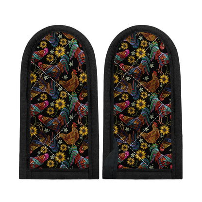 Embroidery Rooster Pattern Print Skillet Handle Cover