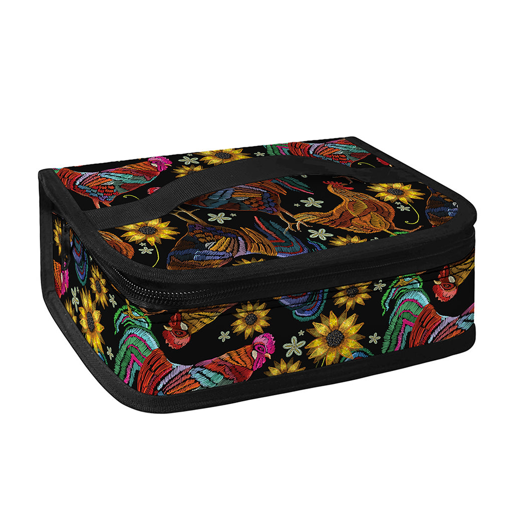 Embroidery Rooster Pattern Print Small Lunch Bag