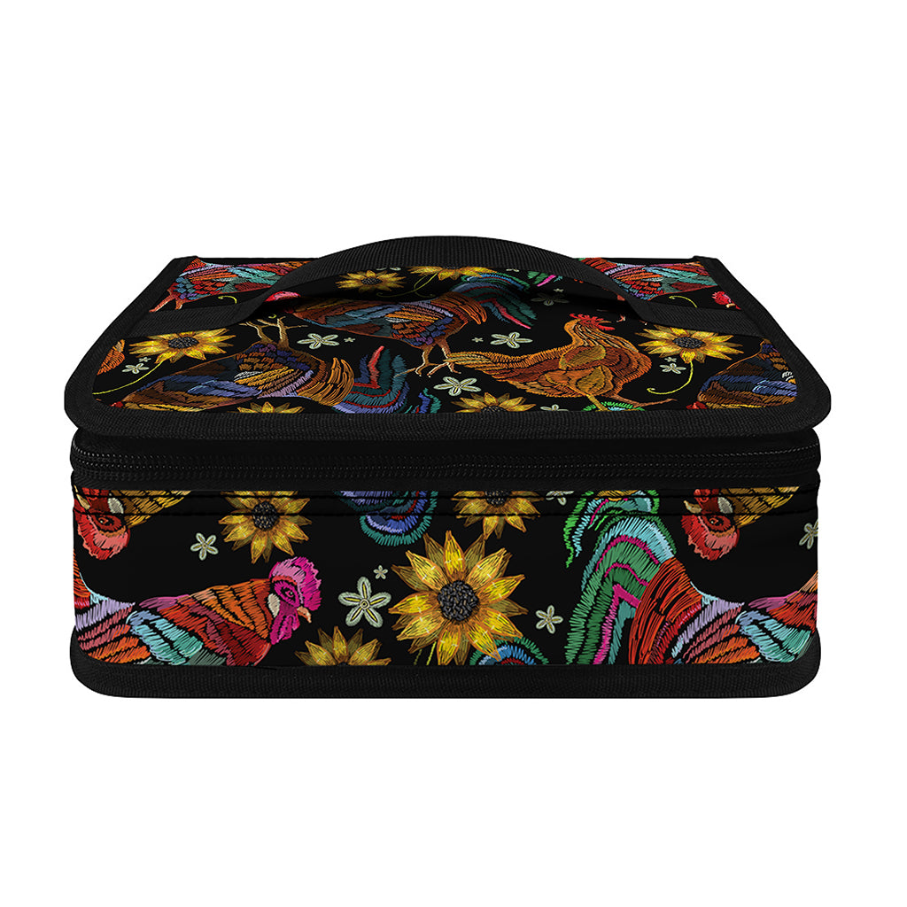 Embroidery Rooster Pattern Print Small Lunch Bag