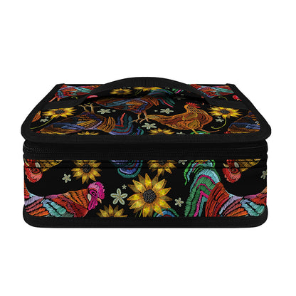 Embroidery Rooster Pattern Print Small Lunch Bag