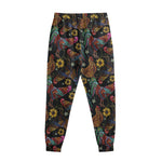 Embroidery Rooster Pattern Print Sweatpants