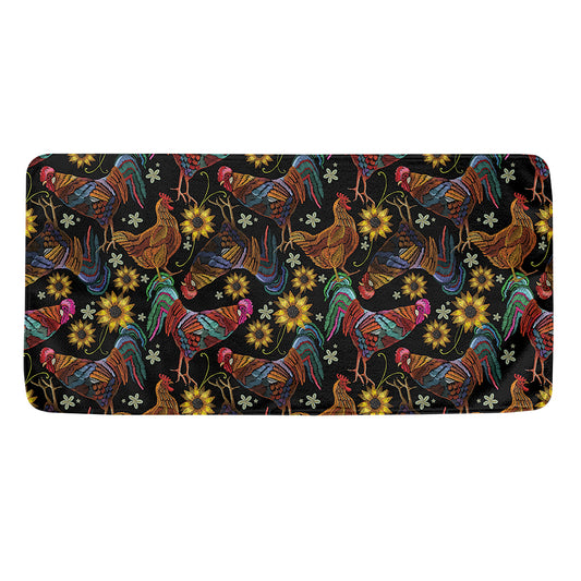Embroidery Rooster Pattern Print Towel