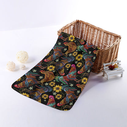 Embroidery Rooster Pattern Print Towel
