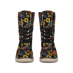 Embroidery Rooster Pattern Print Winter Boots