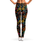 Embroidery Rooster Pattern Print Women's Leggings