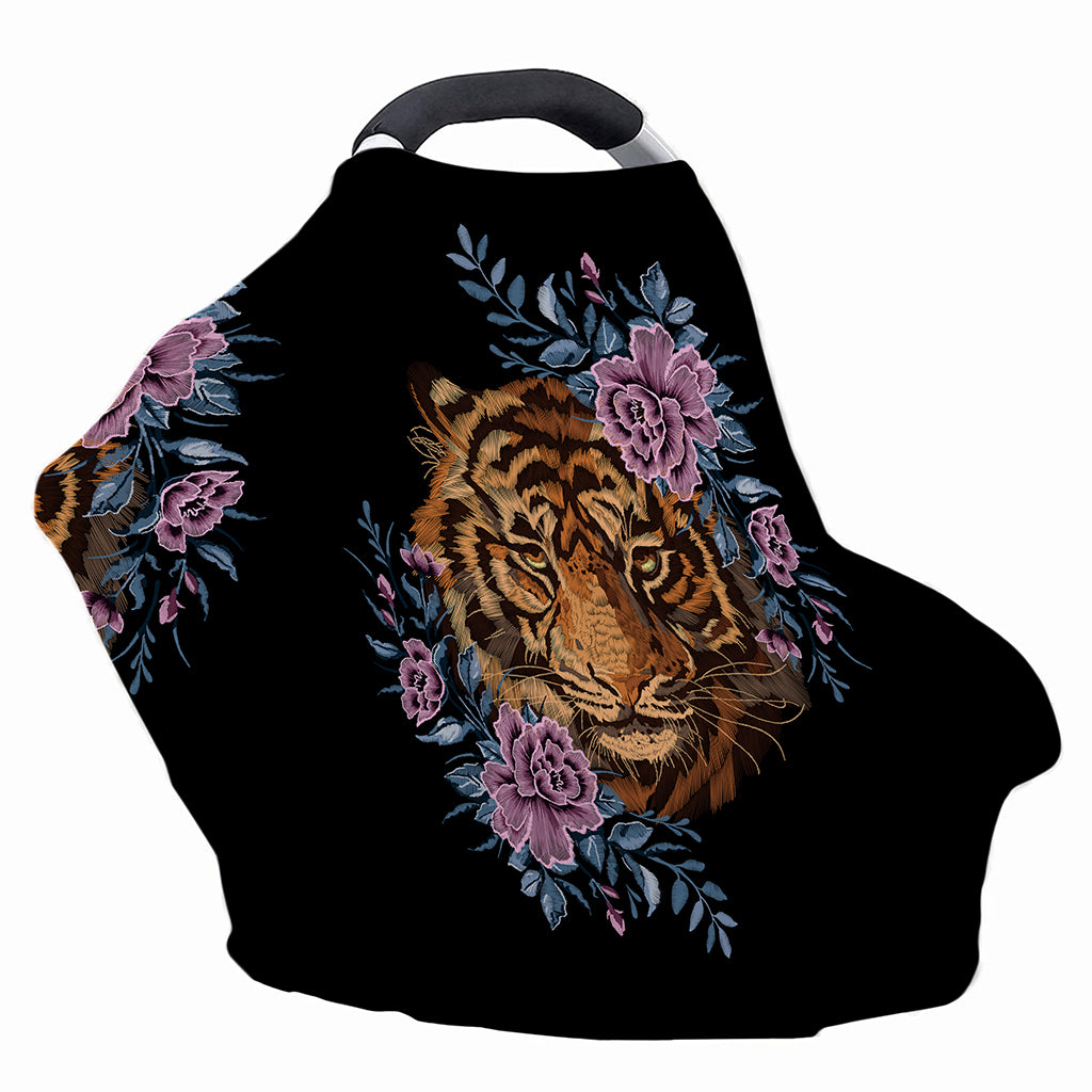 Embroidery Tiger And Flower Print Baby Seat Cover