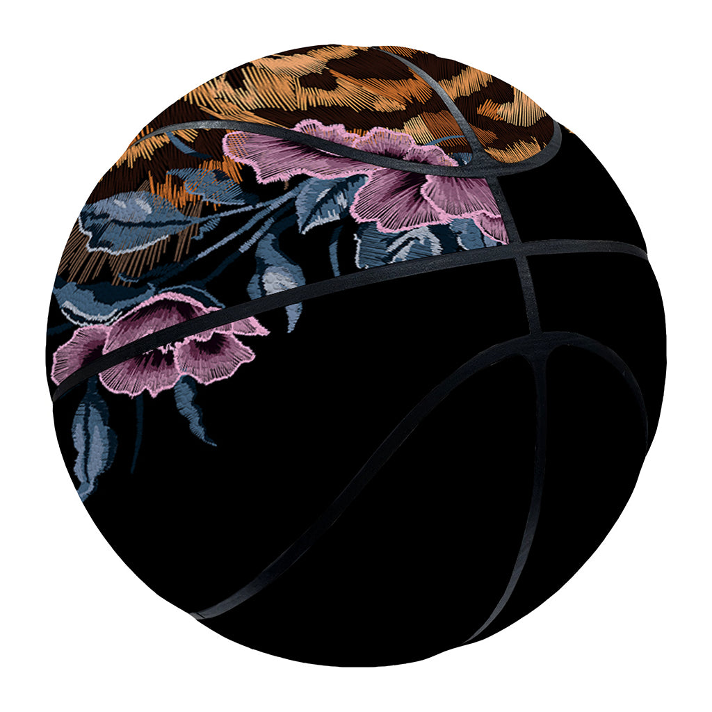 Embroidery Tiger And Flower Print Basketball