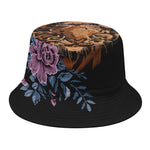 Embroidery Tiger And Flower Print Bucket Hat