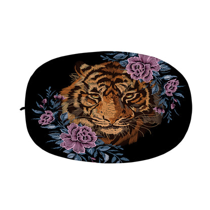 Embroidery Tiger And Flower Print Car Side Mirror Covers