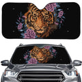 Embroidery Tiger And Flower Print Car Windshield Sun Shade