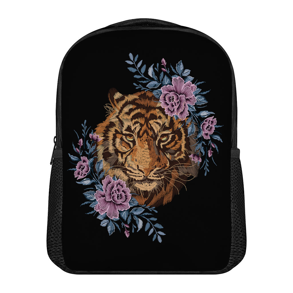Embroidery Tiger And Flower Print Casual Backpack