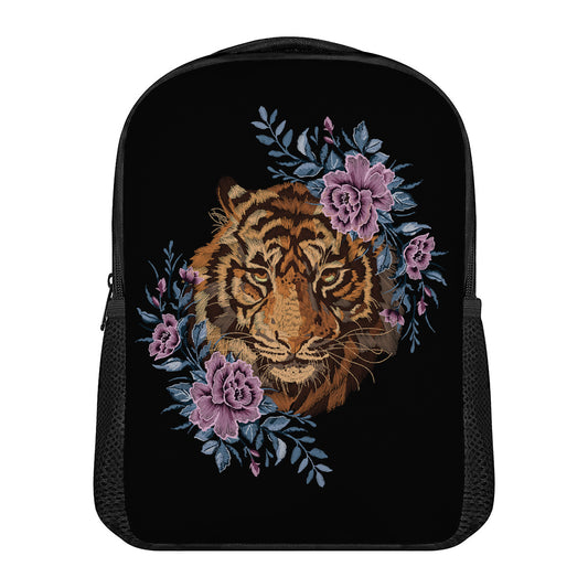 Embroidery Tiger And Flower Print Casual Backpack