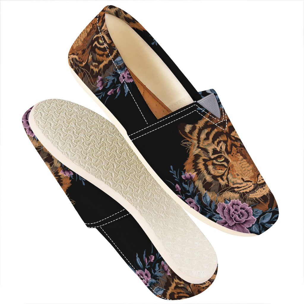 Embroidery Tiger And Flower Print Casual Shoes
