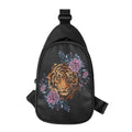 Embroidery Tiger And Flower Print Sling Bag
