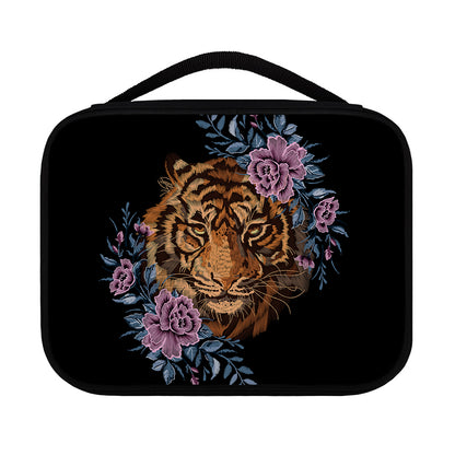 Embroidery Tiger And Flower Print Classic Bible Case