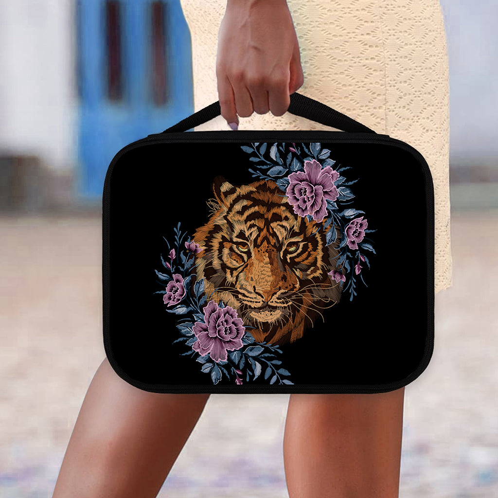 Embroidery Tiger And Flower Print Classic Bible Case