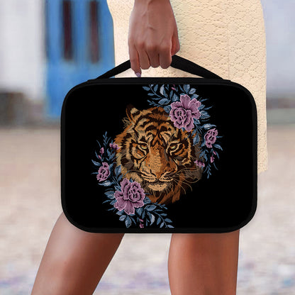 Embroidery Tiger And Flower Print Classic Bible Case