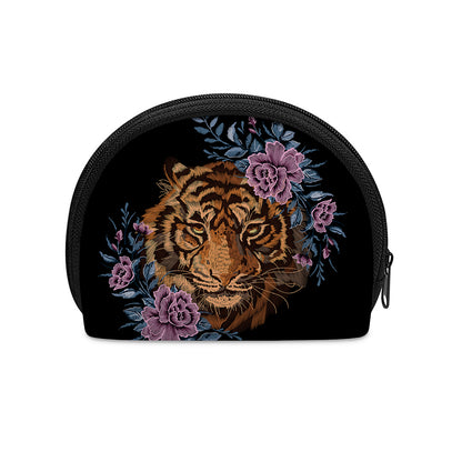 Embroidery Tiger And Flower Print Coin Purse