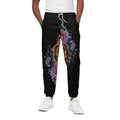 Embroidery Tiger And Flower Print Cotton Sweatpants