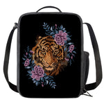Embroidery Tiger And Flower Print Crossbody Lunch Bag