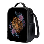 Embroidery Tiger And Flower Print Crossbody Lunch Bag