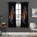 Embroidery Tiger And Flower Print Grommet Curtain Panels