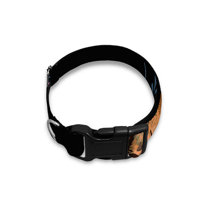 Embroidery Tiger And Flower Print Dog Collar