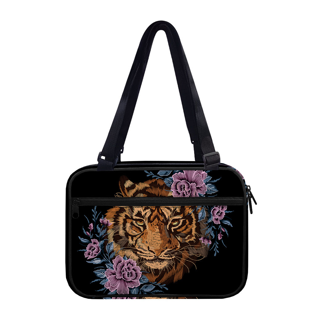 Embroidery Tiger And Flower Print Double Strap Bible Bag
