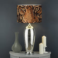 Embroidery Tiger And Flower Print Drum Lamp Shade