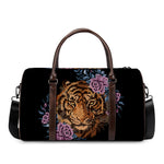 Embroidery Tiger And Flower Print Duffle Bag