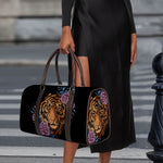 Embroidery Tiger And Flower Print Duffle Bag