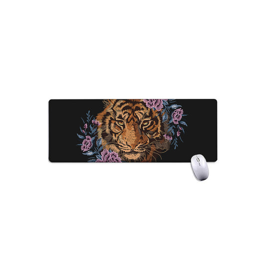Embroidery Tiger And Flower Print Extended Mouse Pad