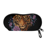 Embroidery Tiger And Flower Print Glasses Case