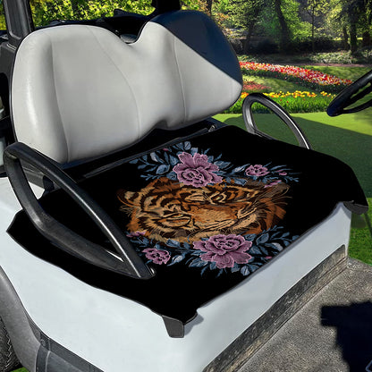 Embroidery Tiger And Flower Print Golf Cart Seat Cover