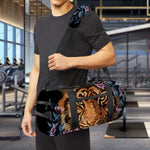 Embroidery Tiger And Flower Print Gym Bag