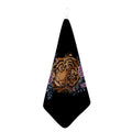 Embroidery Tiger And Flower Print Hand Towel