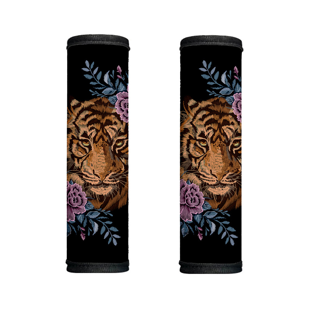 Embroidery Tiger And Flower Print Handle Covers