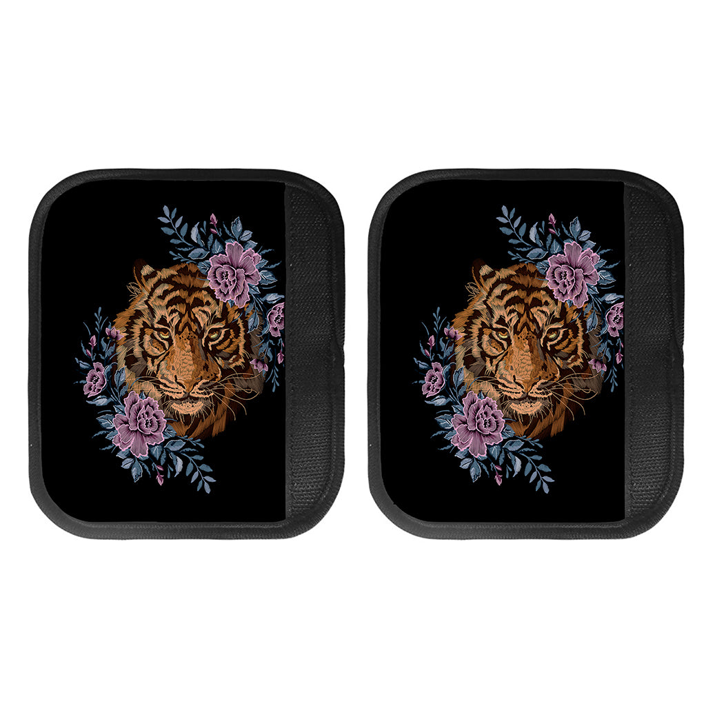 Embroidery Tiger And Flower Print Handle Covers