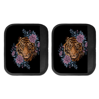 Embroidery Tiger And Flower Print Handle Covers