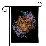 Embroidery Tiger And Flower Print House Flag