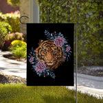 Embroidery Tiger And Flower Print House Flag