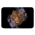 Embroidery Tiger And Flower Print Indoor Door Mat