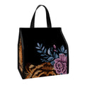 Embroidery Tiger And Flower Print Insulated Lunch Tote