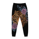 Embroidery Tiger And Flower Print Jogger Pants