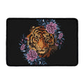 Embroidery Tiger And Flower Print Kitchen Mat