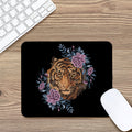 Embroidery Tiger And Flower Print Mouse Pad