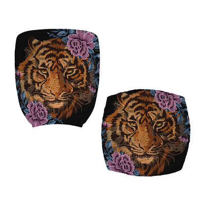 Embroidery Tiger And Flower Print Office Chair Cover