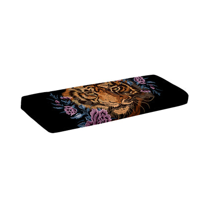 Embroidery Tiger And Flower Print Piano Keyboard Cover